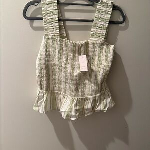Lauren Conrad NWT Striped Green and White Women's Top